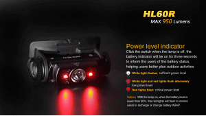 Fenix HL60R - Lanternă Frontală Reîncărcabilă - 950 Lumeni - 116 Metri - Negru